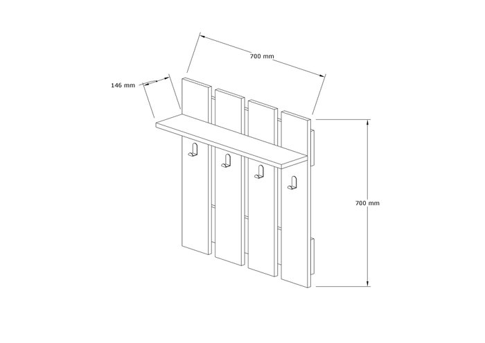 Hanah Home Mita Colgador de Pared Nogal y Antracita Hanah Home Mita Colgador de Pared Nogal y Antracita